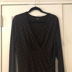 Polka dotted wrap dress. Matte jersey. NWOT